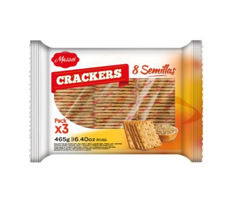 GALLETITAS TRIPACK CRACKER 8 SEMILLAS 465 GR.