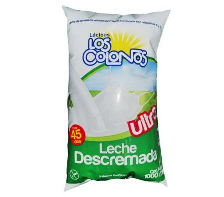 LECHE LOS COLONOS  SACHET ULTRA DESCREMADA 1LT