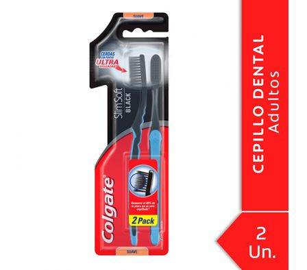 CEPILLO DENTAL COLGATE SLIM SOFT BLACK 2X1
