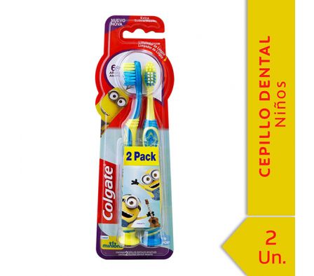 CEPILLO DENTAL COLGATE SMILES 2PK 6+ AÑOS MINIONS