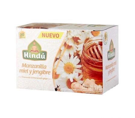 TE HINDU AROMATICA MANZANILLA MIEL JENGIBRE 20SAQ