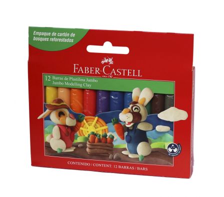 PLASTILINA FABER JUMBO X 12 UNID