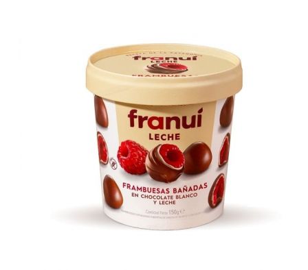 FRAMBUESAS FRANUI CON  CHOCOLATE Y LECHE 150 GR