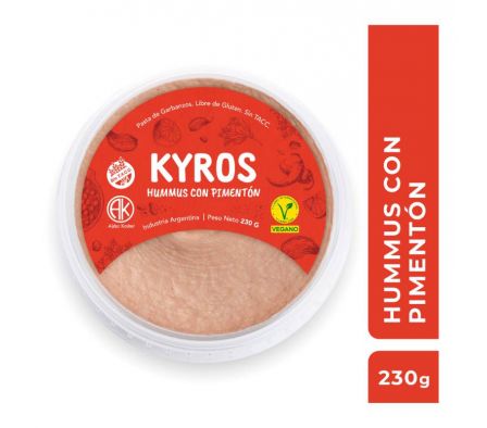 HUMMUS KYROS C/PIMENTÓN PICANTE S/ TACC  230GR