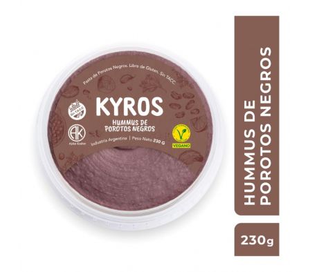 HUMMUS KYROS DE POROTO NEGRO S/TACC  230GR