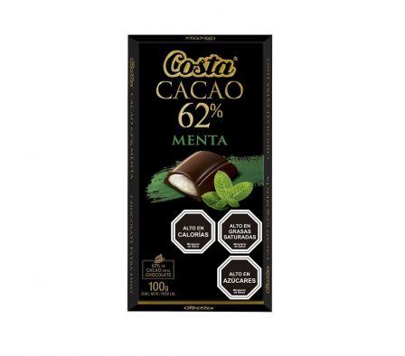 CHOCOLATE COSTA CACAO 62% MENTA 100GR