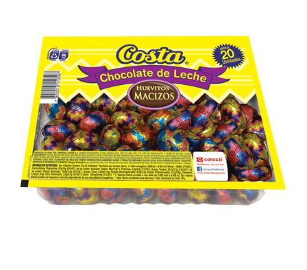 HUEVITOS COSTA MACIZOS CHOCOLATE C/LECHE 20UN