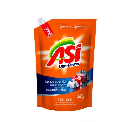 JABON ASI LIQUIDO ULTRA POWER P/ ROPAS 900ML