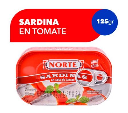 SARDINA NORTE TOMATE EOE 125 GR