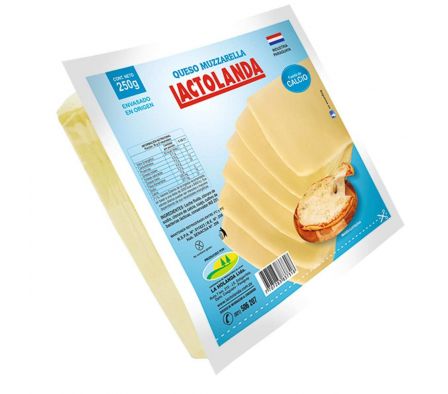 QUESO LACTOLANDA MUZZARELLA FETEADO PACK DE 250GR.