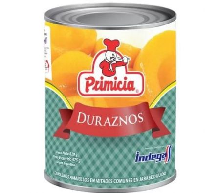 PRIMICIA DURAZNO LATA 820G