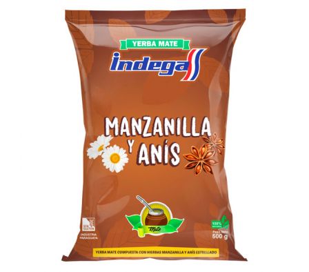 YERBA INDEGA MANZANILLA Y ANIS PLASTICO 500GR