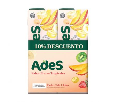 JUGO ADES TROPICAL 1 LT  PACK X 2 