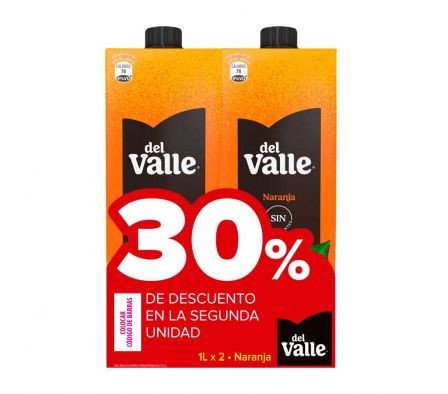 PACK X2 JUGO  DEL VALLE NARANJA 1L