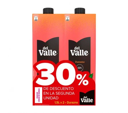 PACK X2 JUGO  DEL VALLE DURAZNO 1.5L