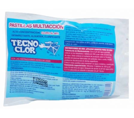 TECNOCLOR PASTILLA DE CLORO MULTIACCION 200GR 