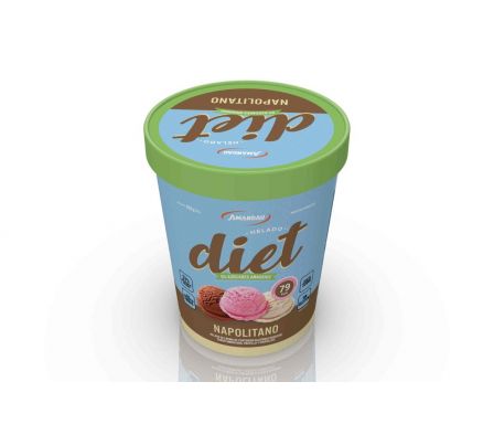HELADOS AMANDAU DIET NAPOLITANO 1L