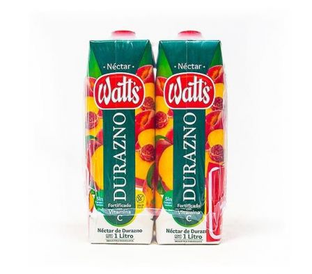 PACK x 2 WATTS NECTAR DURAZNO 1 LT