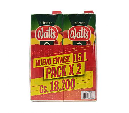 WATTS PACK X 2 DURAZNO 1,5 LT TETRA