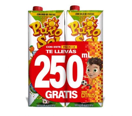 JUGO PURO SOL CITRUS 1,5 LT X 2