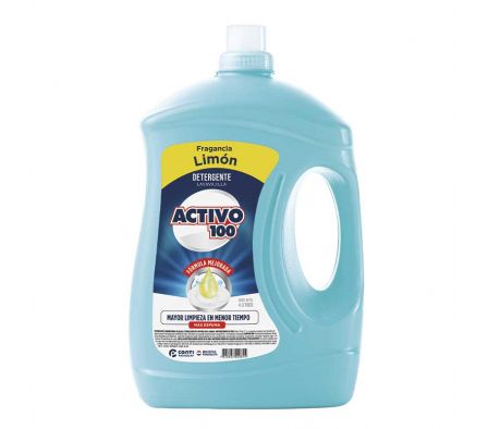 DETERGENTE ACTIVO 100 LIMON BIDON  4 LT.