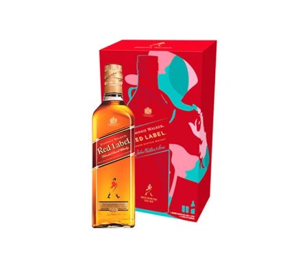 WHISKY JOHNNIE WALKER RED LABEL 1L+ 2 VASOS ALUMI