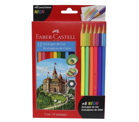 LAPIZ DE COLOR FABER ECO HEX.C/6 LAPIZ DE NEON 12 