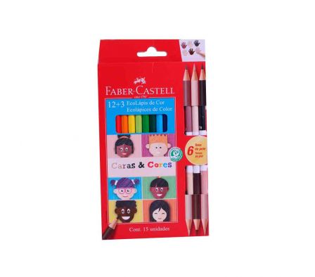 LAPIZ DE COLOR FABER ECOLAPIZ 12+3CARAS COLOR PIEL