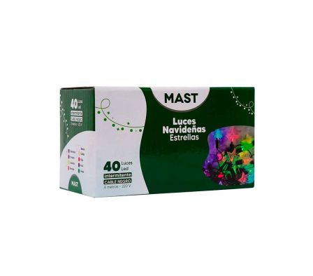 LUCES NAVIDEÑAS ESTRELLA 40 LED MULTICOLOR