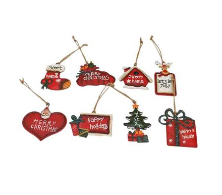 FIGURAS NAVIDEÑAS MERRY CHRISTMAS COLGANTE 7,5X7,5