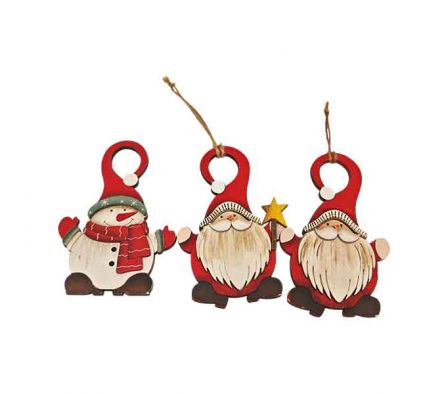 PERSONAJES NAVIDEÑOS C/GORRA COLGANTE 12X9CM REF B