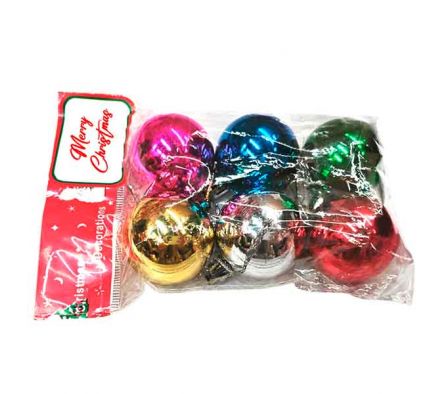 GLOBO NAV LISO MULTICO E/BOLSA 4CM 6PCS REF 9179-3