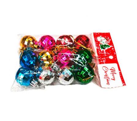 GLOBO NAV ESPEJADO MULTICO E/BOLSA 3CM 12PCS REF 9