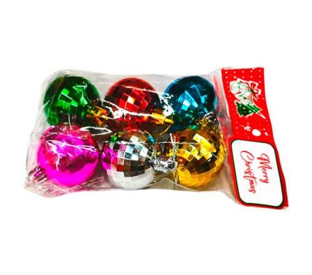 GLOBO NAV ESPEJADO MULTICO E/BOLSA 4CM 6PCS REF 91