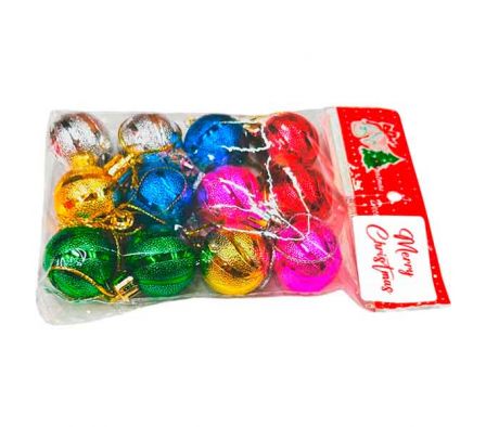 GLOBO NAV ONDULADO MULTICO E/BOLSA 3CM 12PCS REF 9
