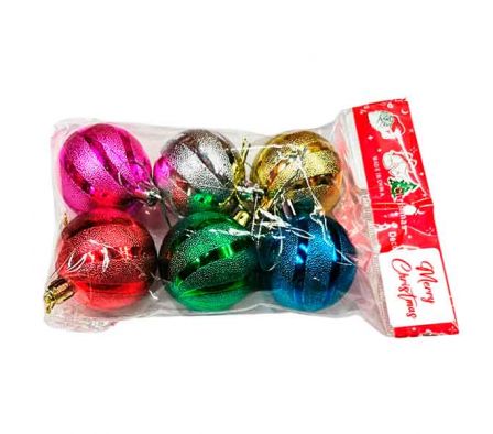 GLOBO NAV ONDULADO MULTICO E/BOLSA 5CM 6PCS REF 91