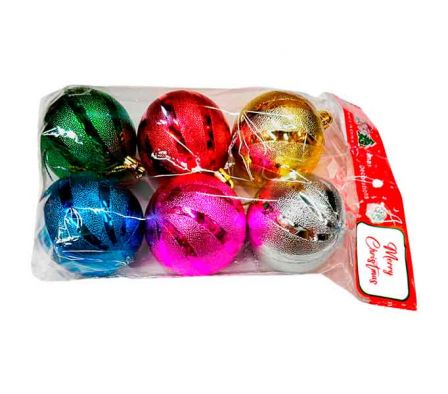 GLOBO NAV ONDULADO MULTICO E/BOLSA 6CM 6PCS REF 91