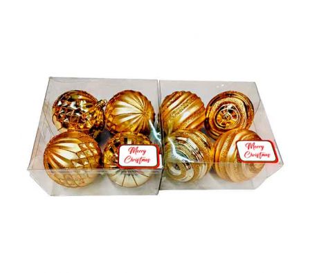 GLOBO NAV ONDULADO DORADO E/CAJA 8CM 6PCS REF 9179