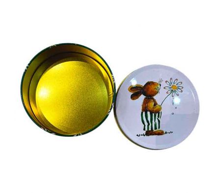 POTE CIRCULAR C/DISEÑO CONEJO 9,5X3CM METAL REF 94