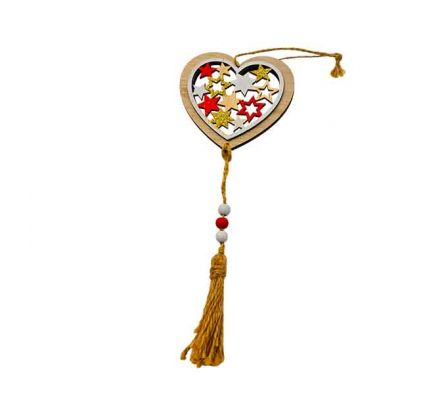 COLGANTE CORAZON NAVI 25CM MADERA REF 6187-8