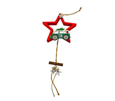 COLGANTE ESTRELLA NAV C/BUS 12CM MADERA REF 6187-1