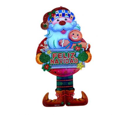 CARETA PAPA NOEL FELIZ NAVIDAD 48CM REF 9206A-4