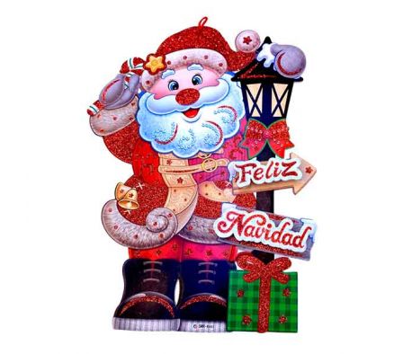 CARETA PAPA NOEL C/FAROL/REGALO 40CM REF 9206A-8
