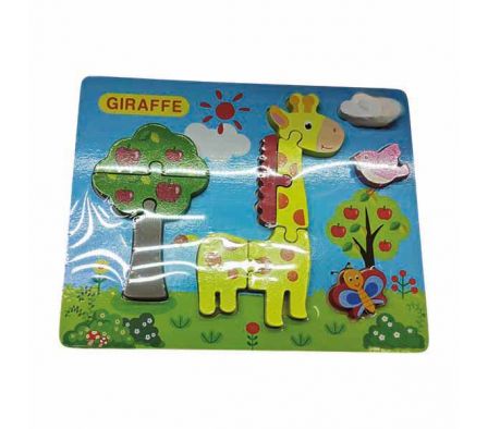 ROMPECABEZA DIDACTICO JIRAFA 18X20CM MADERA REF 23